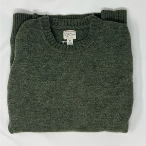 J. Crew Rugged Merino Wool Green Sweater